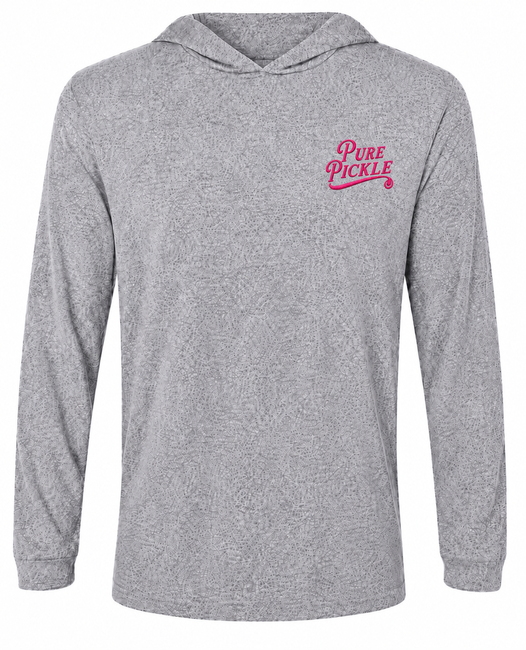 Pure Pickle Hooded Long Sleeve Tee – Hot Pink Logo
