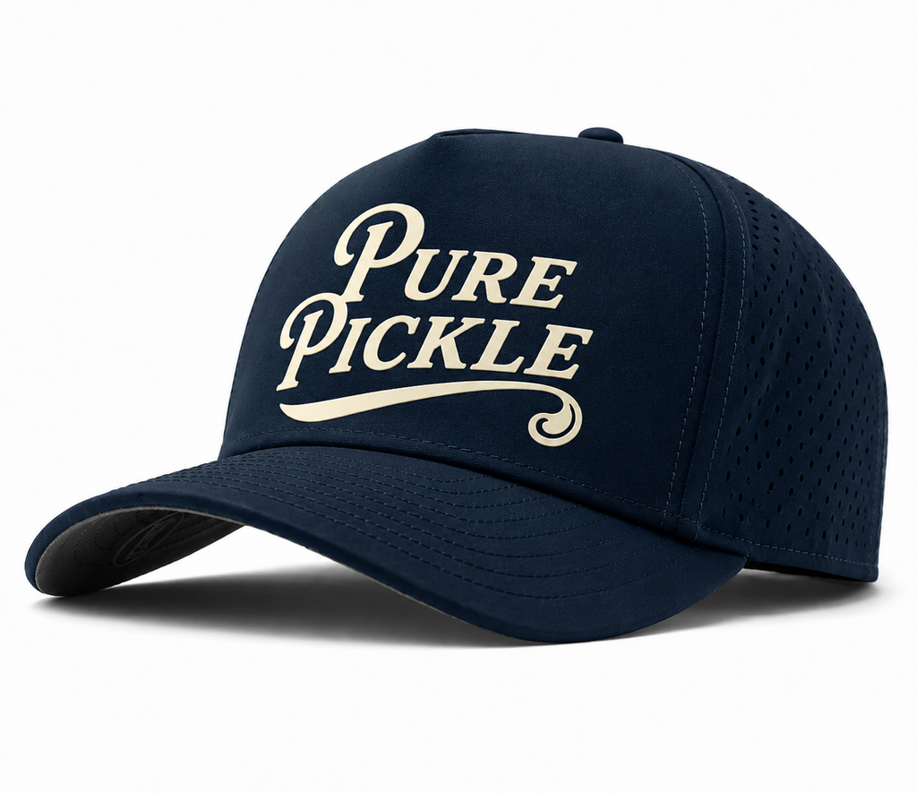 Pure Pickle Performance Hat - White with Pink embroidery